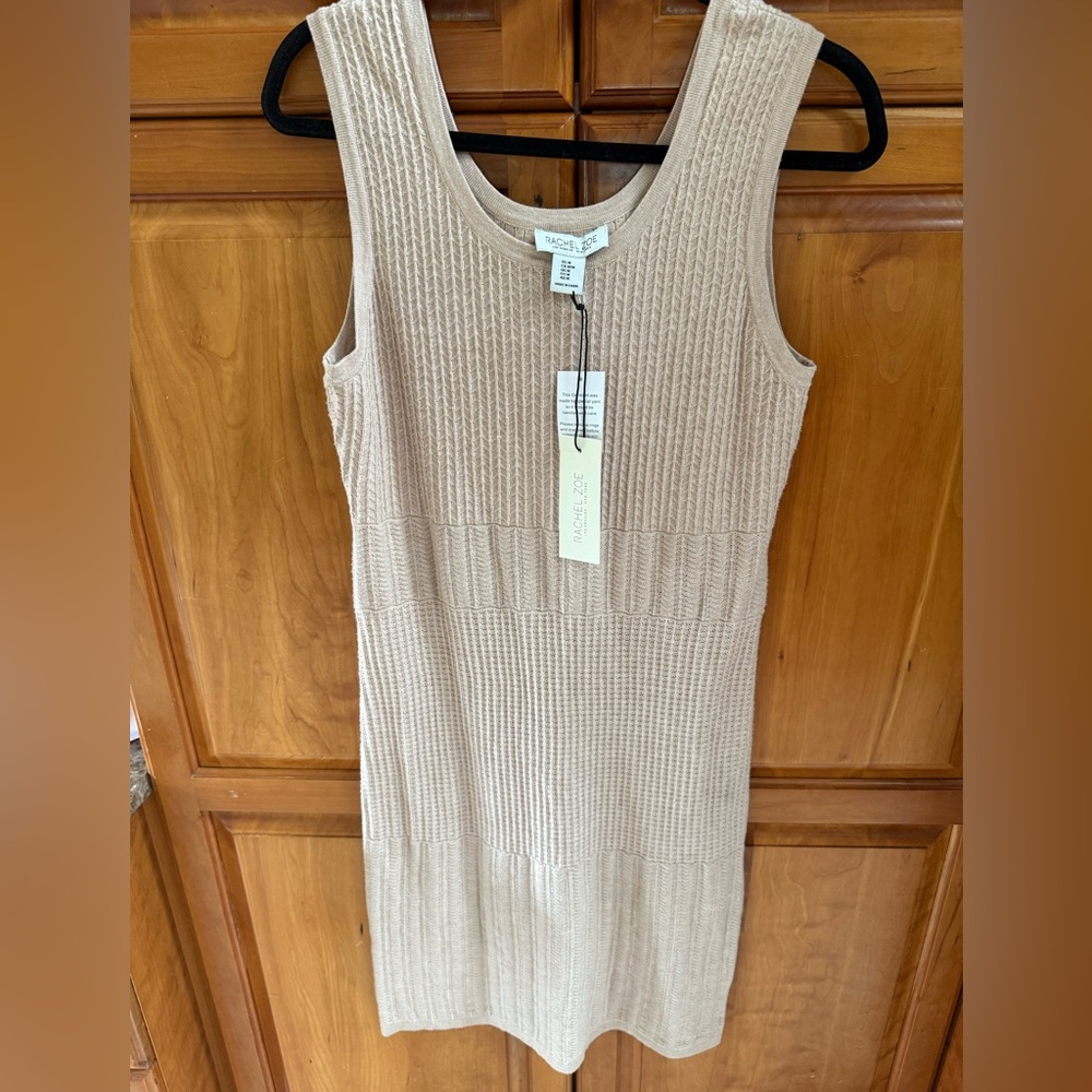 Rachel Zoe Women's Beige Sleeveless Midi Dress